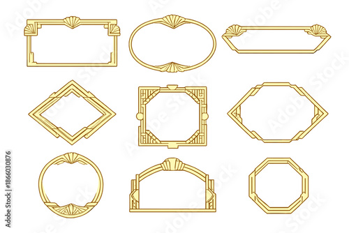 Golden Art Deco Frames Collection