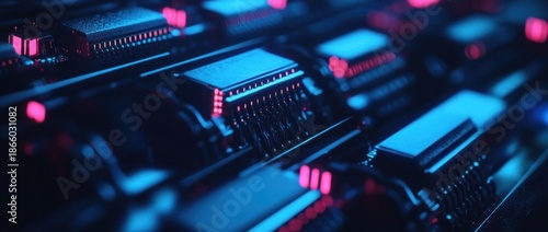 Wallpaper Mural Macro shot of a modern computer motherboard electronic components Torontodigital.ca