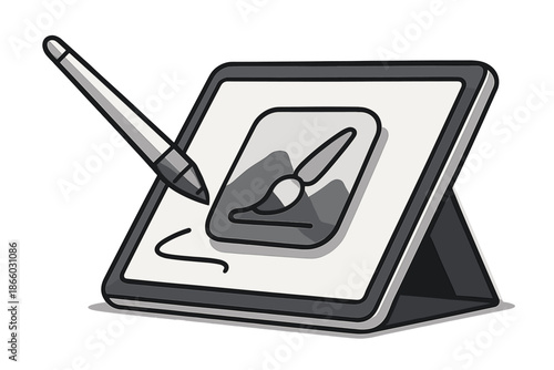 Digital drawing tablet and stylus icon