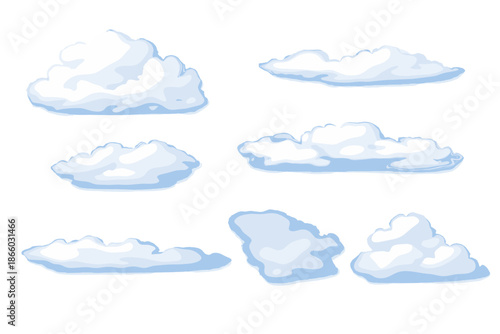 Fluffy Clouds on a Blue Sky Background with Light Rays