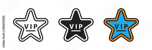 Exclusive VIP membership star icon designed for premium access, loyalty programs, and high-status identification in apps or gaming interfaces.
