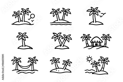 Tropical Island Icon Set