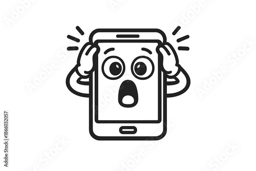 Scared smartphone emoji