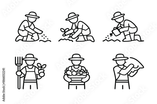 Farming and Gardening Icon Set