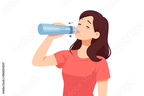 Young Woman Drinking Water From Bottle