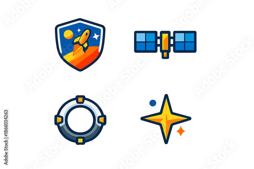 Collection of Four Space-Themed Icons