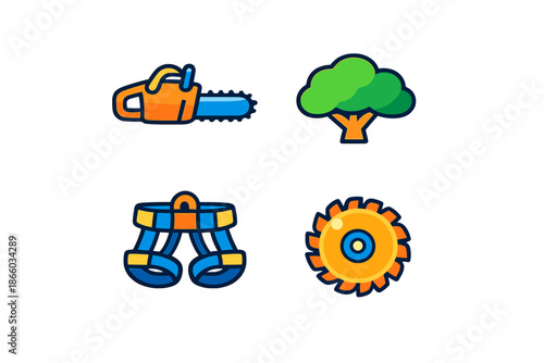 Arborist Gear and Tools Icons