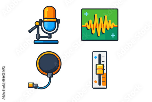 Audio Recording Equipment Icons