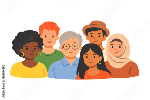 Diverse group of people smiling