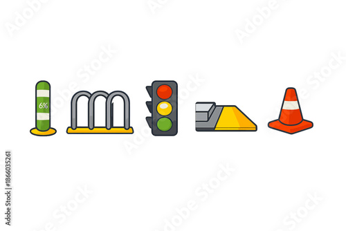 Set of traffic and parking icons