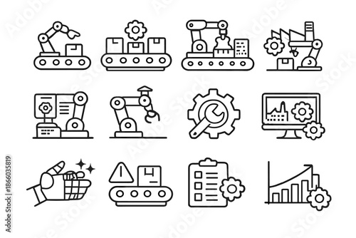 Industrial Automation Icons Set