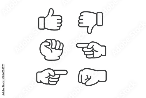 Set of Hand Gestures Icons