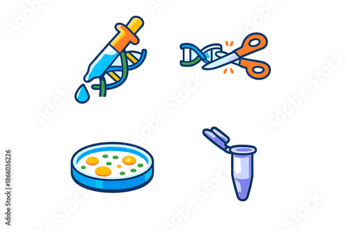 Science and Genetics Laboratory Icons