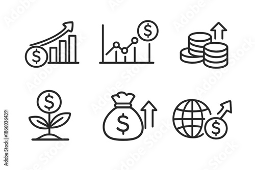 Financial Growth Icons Set