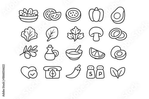 Healthy Food Icons Set