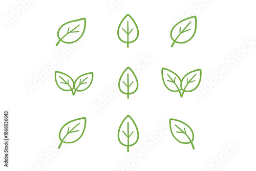 Green Leaf Icons on Soft Green Background