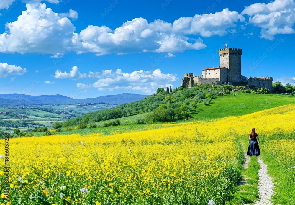 Obraz premium Discover the Historic Montecchio Vesponi Castle in Tuscany