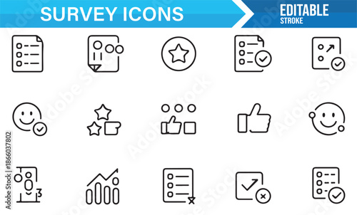 Feedback analysis and reporting vector icon pack