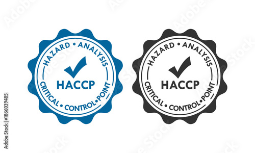 HACCP - Hazard Analysis and Critical Control Points logo template illustration
