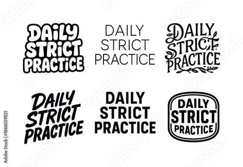 Harmonious Lettering Variations. Daily strict practice. Set lettering. harmonious lettering variations of the same emblematic concept, each with different