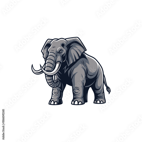 A cartoon illustration of an elephant with a white background.