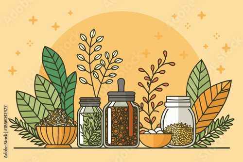 Herbal Tea Apothecary Wellness Backg