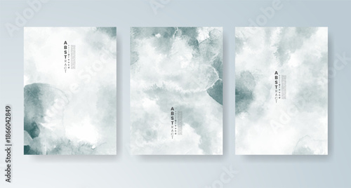 Set of cards with bright colorful vector watercolor background. Design for your date, postcard, banner.