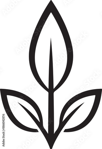 inimal Leaf Silhouette Vector– Nature & Botanical Icon Collection