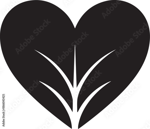 inimal Leaf Silhouette Vector– Nature & Botanical Icon Collection