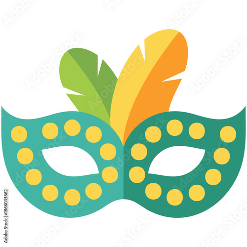 Mask with feathers for Brazil carnival celebration vector illustration isolated on white