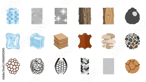 Collection of Various Textures and Patterns.