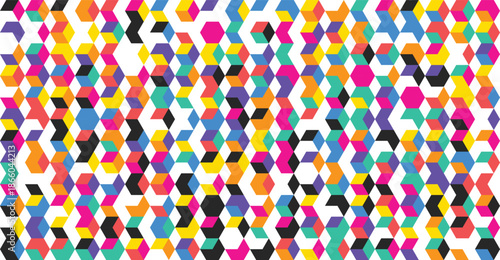 Vibrant geometric pattern with hexagonal shapes