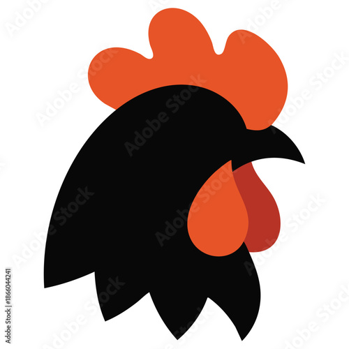 Rooster head icon vector style flat iconic symbol on plain white background isolated