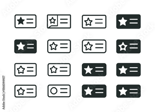 Bonus Check Logos. Bonus check. Icon set. Set Logo of bonus check: star-labeled paycheck. harmonious logo variations of the same emblematic concept, each with