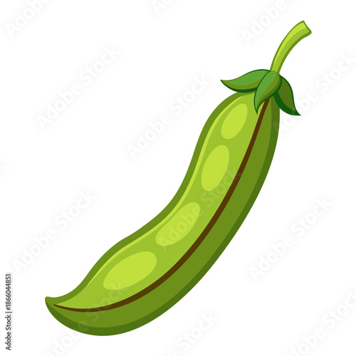 Isolated green pea pod illustration vector, fresh vegetable, healthy food, garden peas, legume