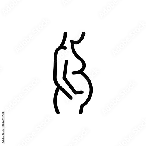 Pregnant Woman Maternity Line Icon