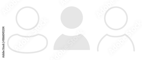 Vector flat illustration in grayscale. Avatar, user profile, person icon, gender neutral silhouette, profile picture. Suitable for social media profiles, icons, screensavers and as a template.