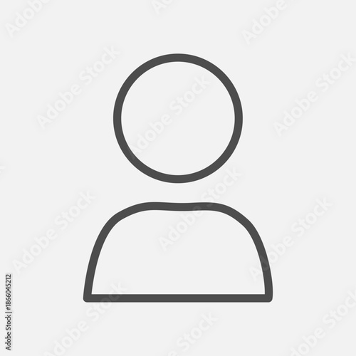 Vector flat illustration in grayscale. Avatar, user profile, person icon, gender neutral silhouette, profile picture. Suitable for social media profiles, icons, screensavers and as a template.