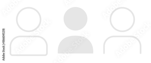 Vector flat illustration in grayscale. Avatar, user profile, person icon, gender neutral silhouette, profile picture. Suitable for social media profiles, icons, screensavers and as a template.
