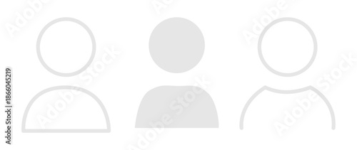 Vector flat illustration in grayscale. Avatar, user profile, person icon, gender neutral silhouette, profile picture. Suitable for social media profiles, icons, screensavers and as a template.