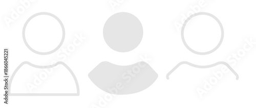 Vector flat illustration in grayscale. Avatar, user profile, person icon, gender neutral silhouette, profile picture. Suitable for social media profiles, icons, screensavers and as a template.