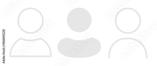 Vector flat illustration in grayscale. Avatar, user profile, person icon, gender neutral silhouette, profile picture. Suitable for social media profiles, icons, screensavers and as a template.