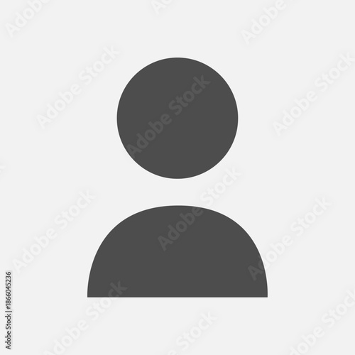 Vector flat illustration in grayscale. Avatar, user profile, person icon, gender neutral silhouette, profile picture. Suitable for social media profiles, icons, screensavers and as a template.