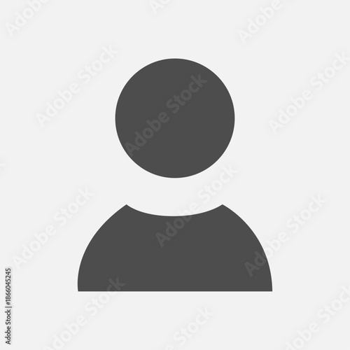 Vector flat illustration in grayscale. Avatar, user profile, person icon, gender neutral silhouette, profile picture. Suitable for social media profiles, icons, screensavers and as a template.