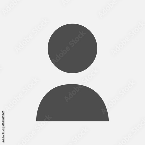 Vector flat illustration in grayscale. Avatar, user profile, person icon, gender neutral silhouette, profile picture. Suitable for social media profiles, icons, screensavers and as a template.