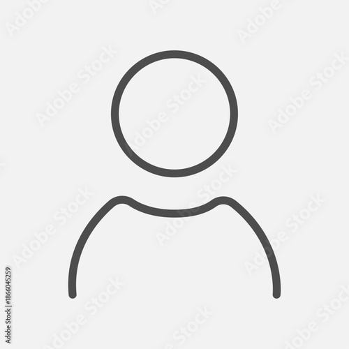 Vector flat illustration in grayscale. Avatar, user profile, person icon, gender neutral silhouette, profile picture. Suitable for social media profiles, icons, screensavers and as a template.
