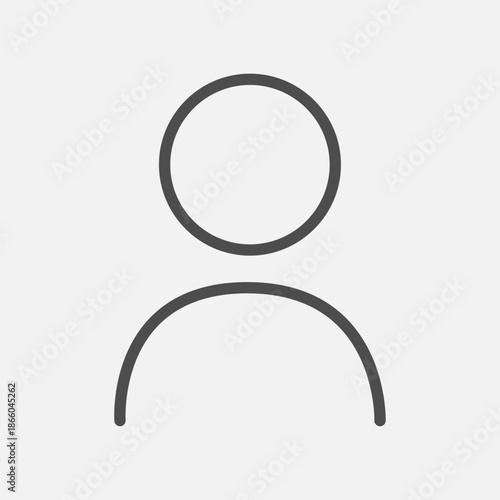 Vector flat illustration in grayscale. Avatar, user profile, person icon, gender neutral silhouette, profile picture. Suitable for social media profiles, icons, screensavers and as a template.