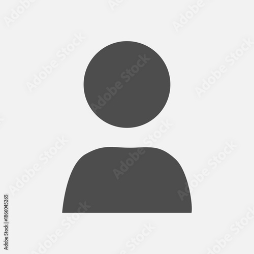 Vector flat illustration in grayscale. Avatar, user profile, person icon, gender neutral silhouette, profile picture. Suitable for social media profiles, icons, screensavers and as a template.