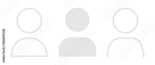 Vector flat illustration in grayscale. Avatar, user profile, person icon, gender neutral silhouette, profile picture. Suitable for social media profiles, icons, screensavers and as a template.