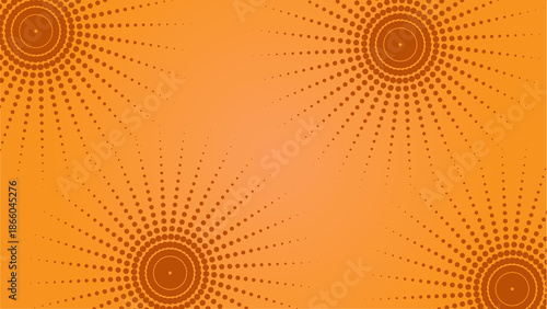 Bright Orange Abstract Radial Halftone Sunburst Background